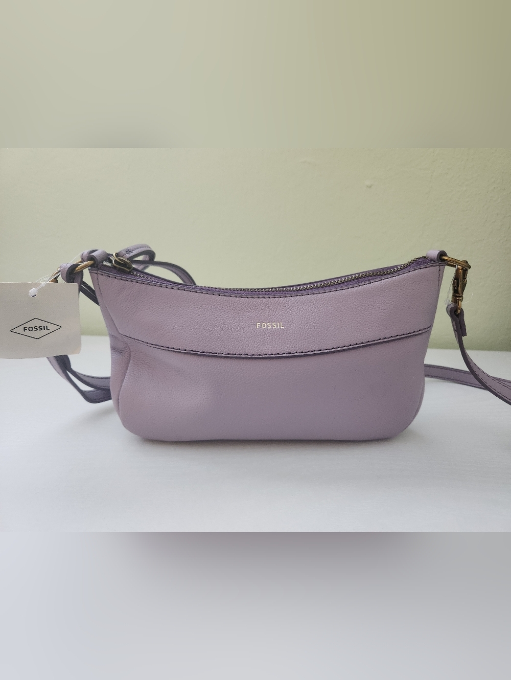 NWT Fossil Lavender Leather Crossbody Or Shoulder Purse